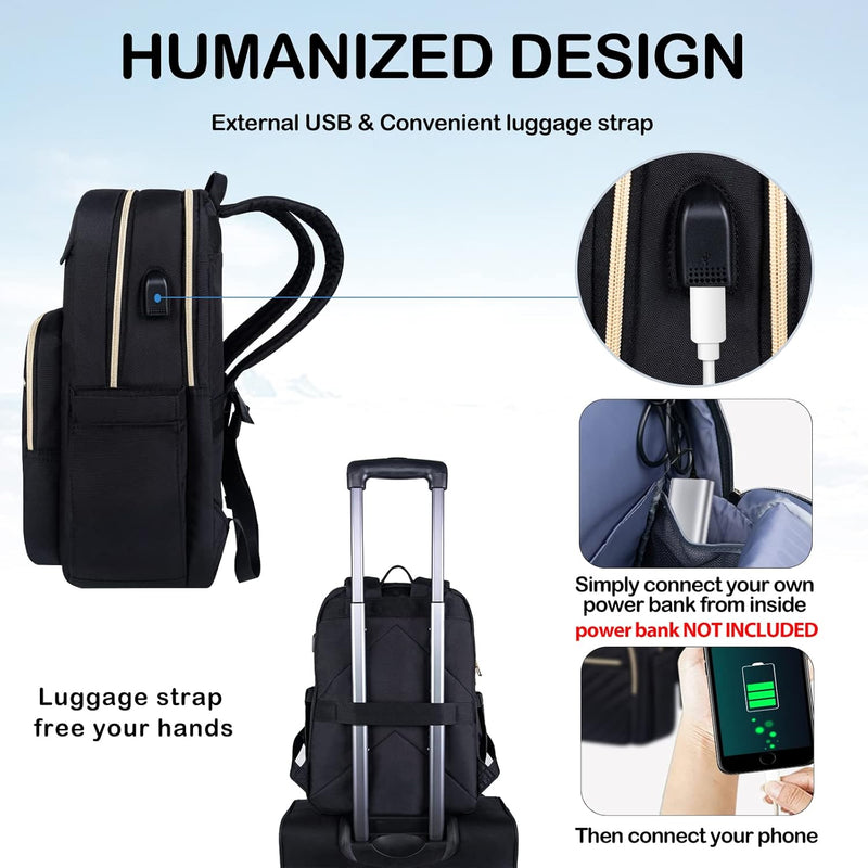 Lightweight Waterproof Laptop Backpack with USB Port – 15.6" Compatible