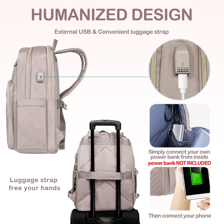 Lightweight Waterproof Laptop Backpack with USB Port – 15.6" Compatible