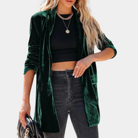 Velvet Ladies' Coat with Luxurious Look - Celestine-Burgundy-XS-State of Style