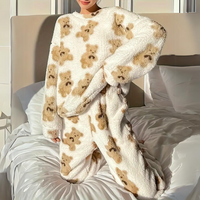 Velvet Soft Pyjama Set with Bear Print – Mila-M-State of Style