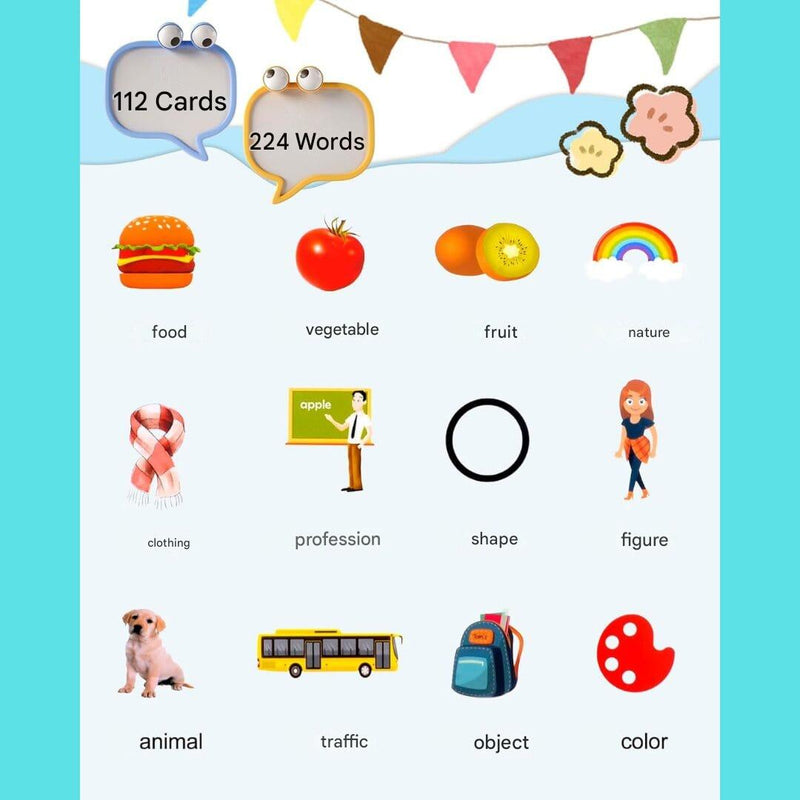 VerbaLingo - Educational Cards in Spanish and English-Blue-224 words-State of Style