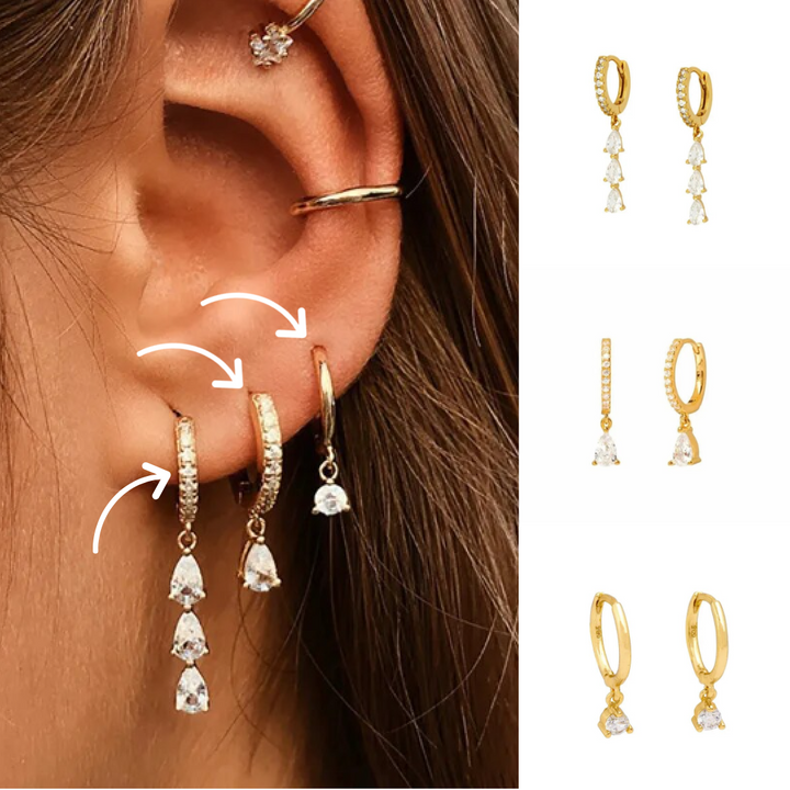 Versatile Earrings Set - Aurora-Complete Set-Gold-State of Style