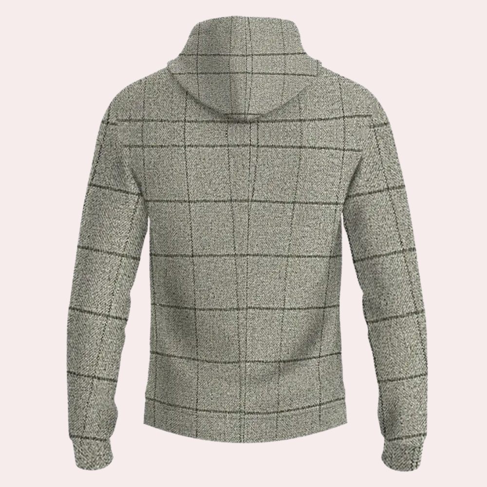 Versatile Men's Hoodie with Check Pattern - Lucian-S-State of Style