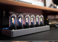 Vertical LED Nixie Table Clock – Chronix-White-State of Style