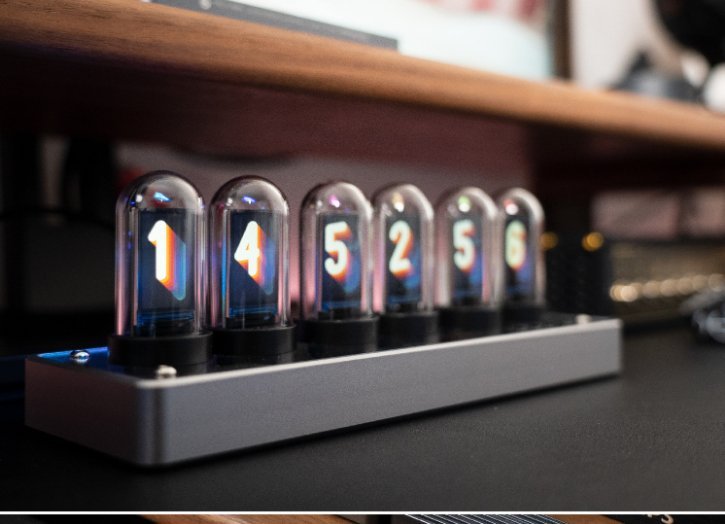 Vertical LED Nixie Table Clock – Chronix-White-State of Style