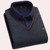 Victor Men's Sweater with Shirt Collar-Dark Grey-M-State of Style