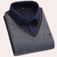 Victor Men's Sweater with Shirt Collar-Grey-M-State of Style