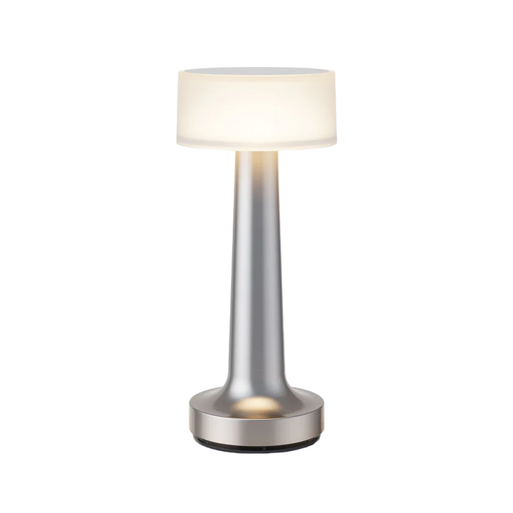 Victor Modern Dimmable Table Lamp-Silver-Illuminated-State of Style