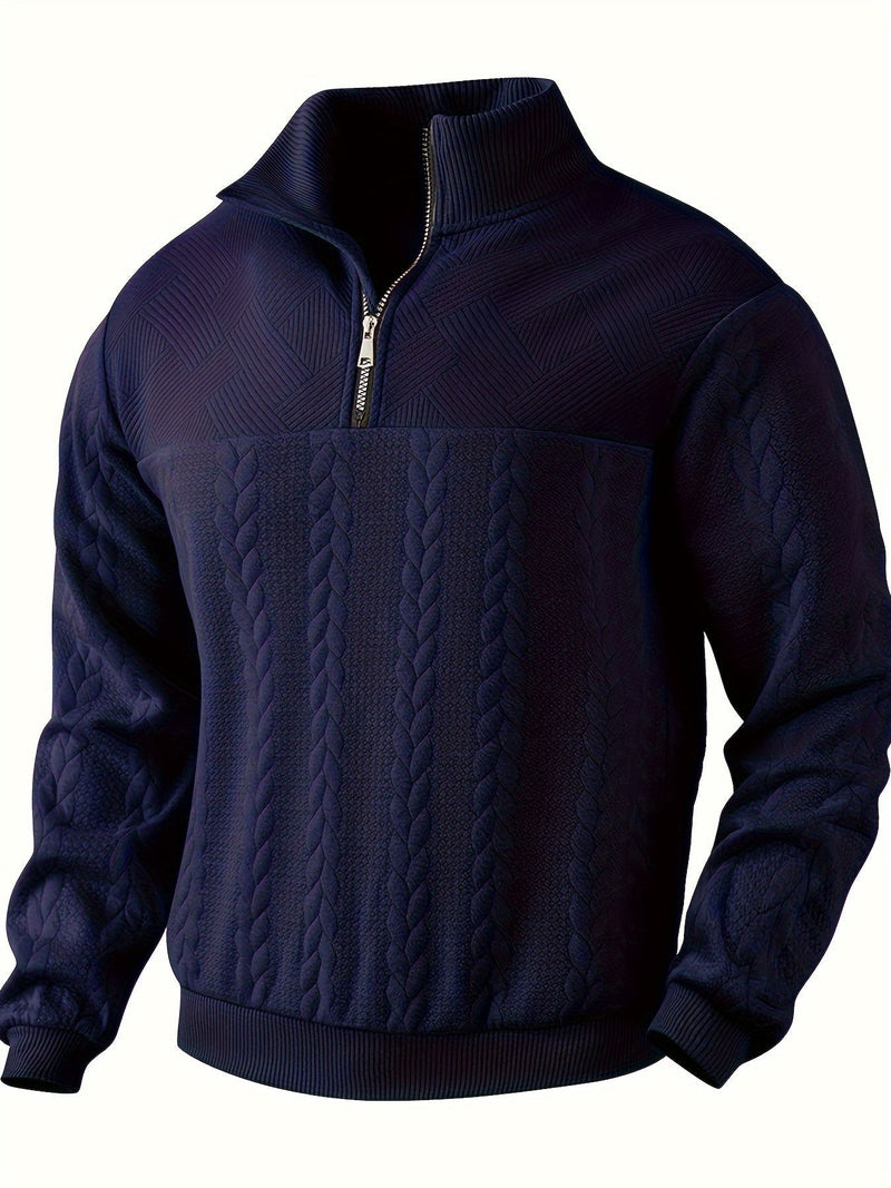 Victor Vintage Men's Sweater with Zip-Dark Blue-S-State of Style
