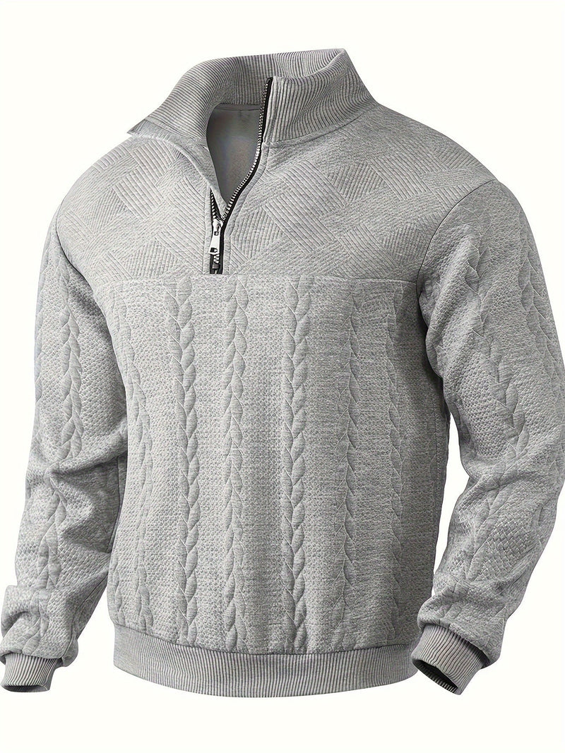 Victor Vintage Men's Sweater with Zip-Grey-S-State of Style