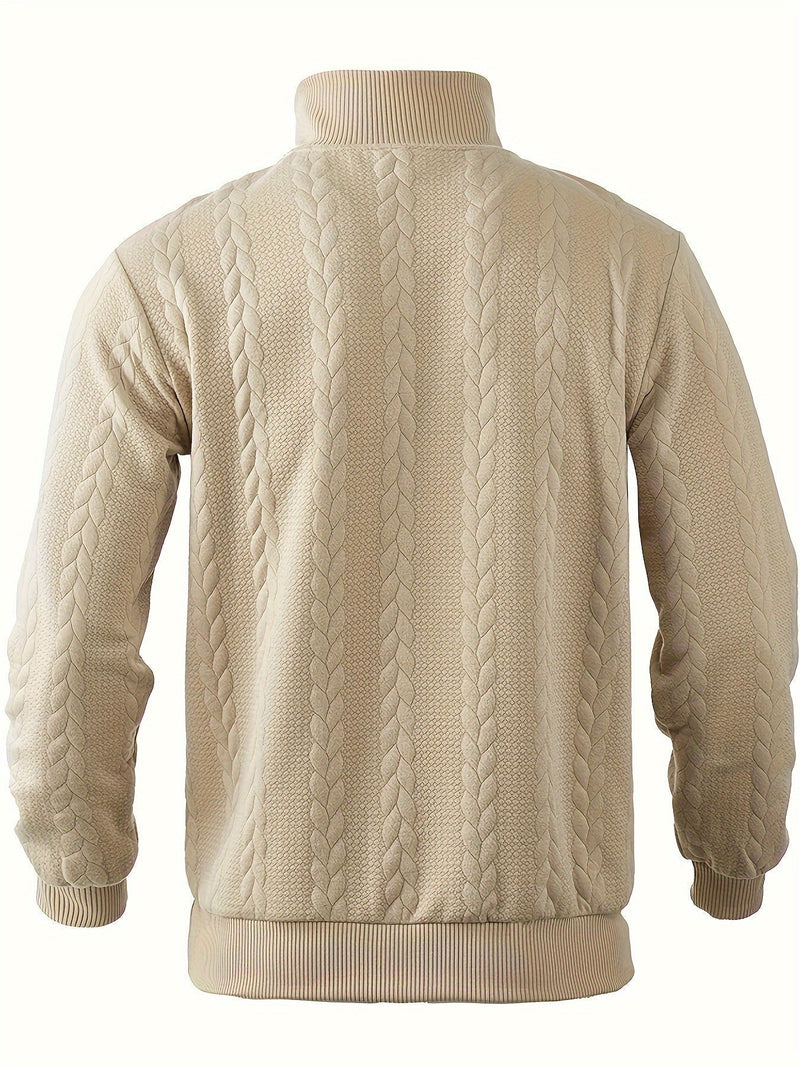Victor Vintage Men's Sweater with Zip-White-S-State of Style