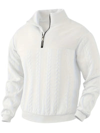 Victor Vintage Men's Sweater with Zip-White-S-State of Style