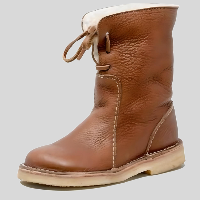 Victoria High-Top Winter Boots – Lace-Up Shoes with Faux Fur Lining-Brown-4.5-State of Style