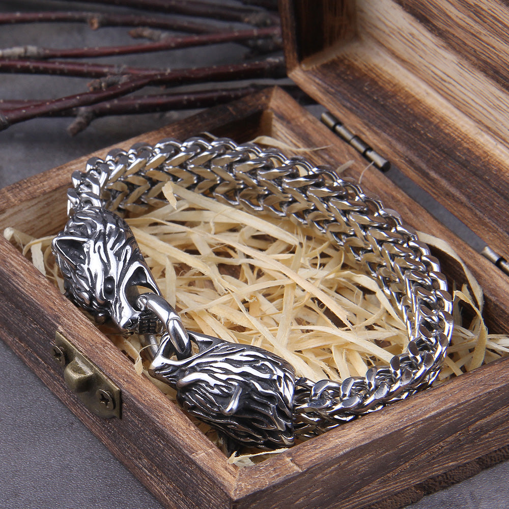 Viking Wolf Charm Bracelet – Ragnar-19cm-State of Style