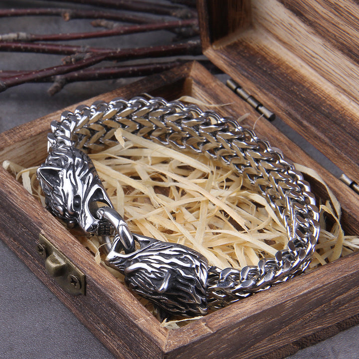 Viking Wolf Charm Bracelet – Ragnar-19cm-State of Style