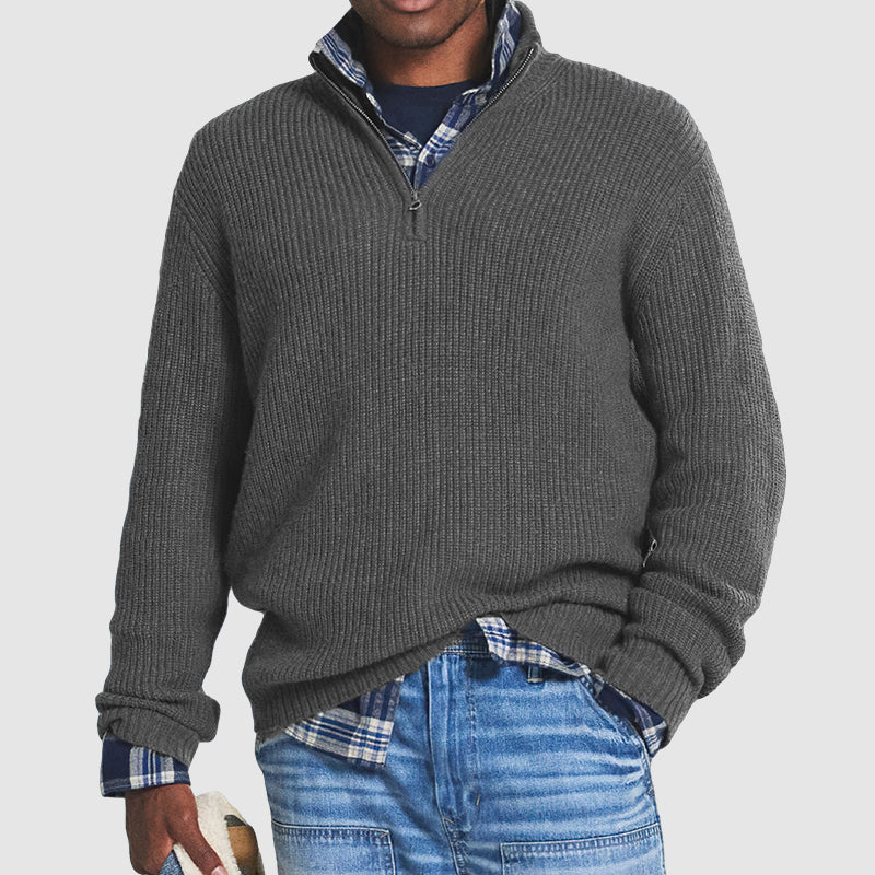 Vincent Business-Casual Zip Sweater – Timeless Style and Comfort-Red-S-State of Style