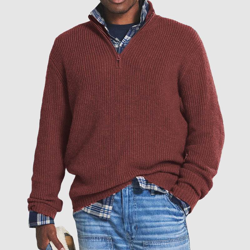 Vincent Business-Casual Zip Sweater – Timeless Style and Comfort-Red-S-State of Style
