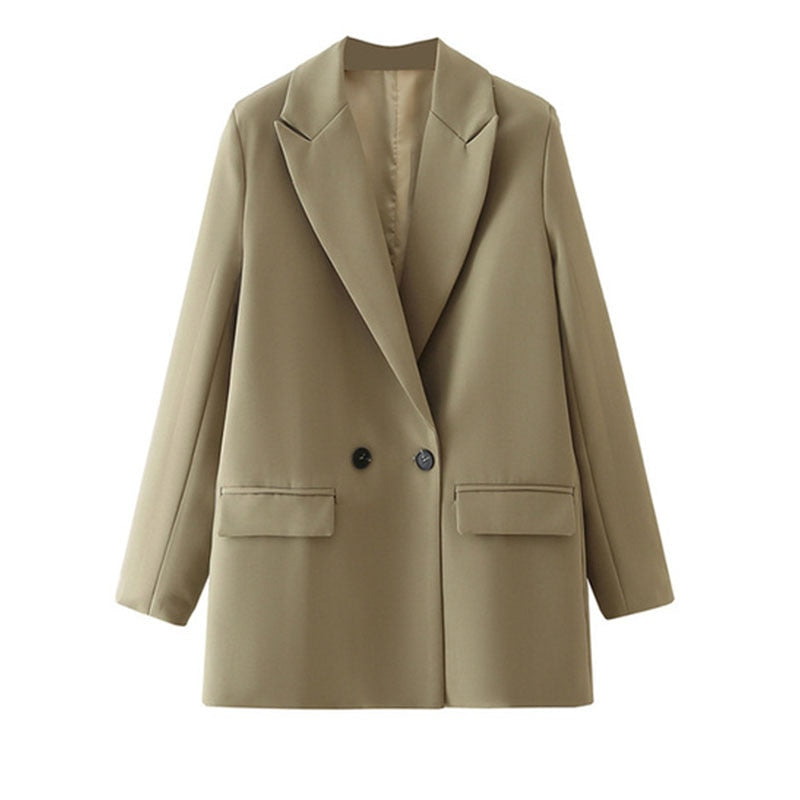 Vintage Blazer for Women – Timeless Elegance with Retro Charm-Dark Khaki-S-State of Style