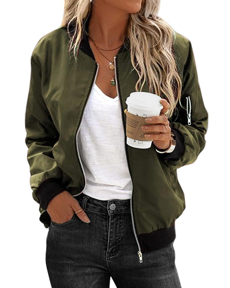 Vintage Bomber Jacket - Everly-Olive Green-XS-State of Style