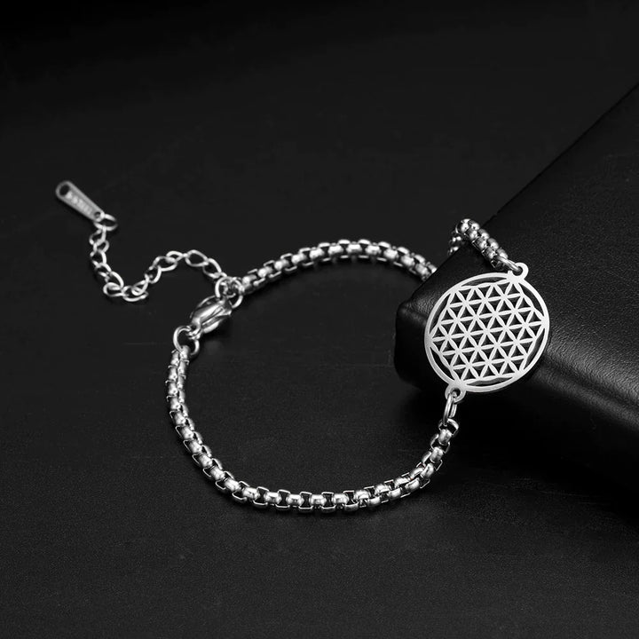 Vintage Chakra Flower Of Life Bracelet-925er Silber-State of Style
