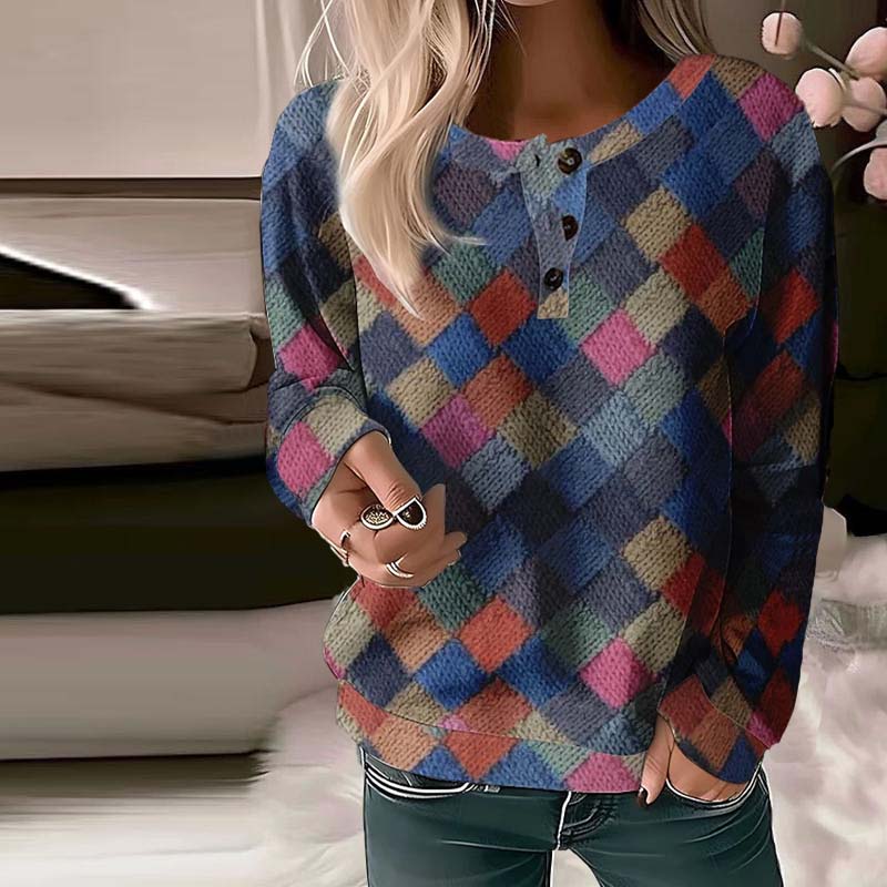 Vintage Checked Ladies Sweater - Haruka-S-State of Style