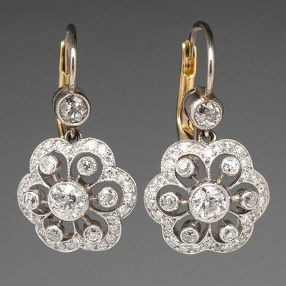 Vintage Crystal Mandala Earrings - Elena-State of Style