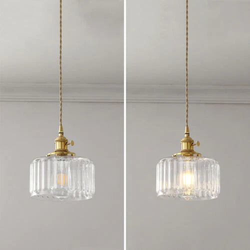 Vintage Crystal Pendant Light - Celeste-Green-Single Head-State of Style
