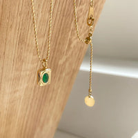 Vintage Gemstone Necklace - Celeste-Red Oval-State of Style