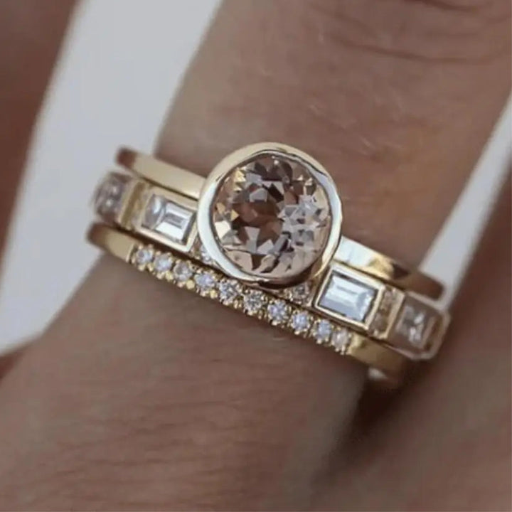 Vintage Golden Ring with Crystals - Eliana-6-State of Style