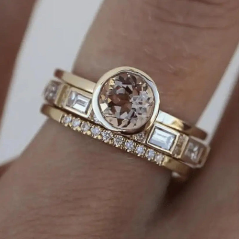 Vintage Golden Ring with Crystals - Eliana-6-State of Style