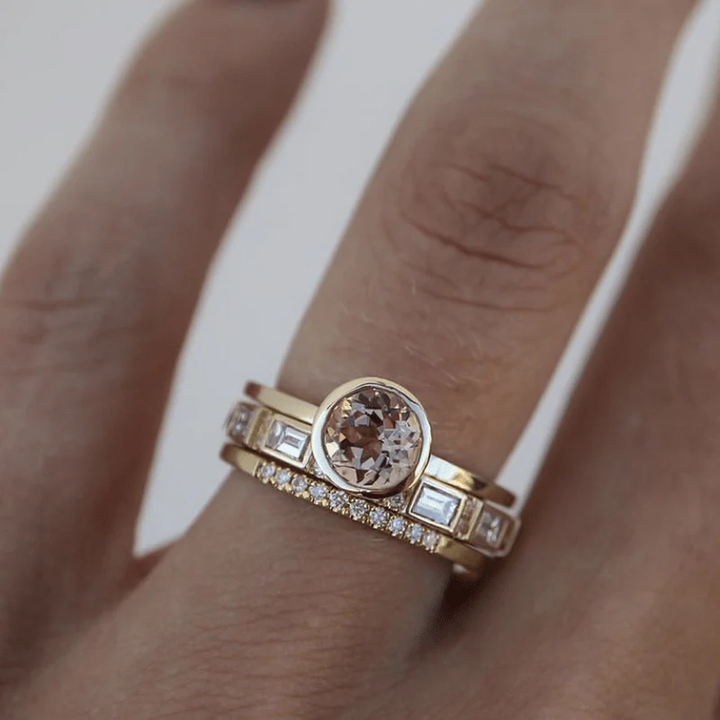 Vintage Golden Ring with Crystals - Eliana-6-State of Style