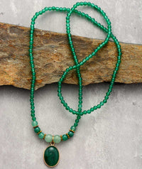 Vintage Green Onyx Calming Necklace - Elara-State of Style