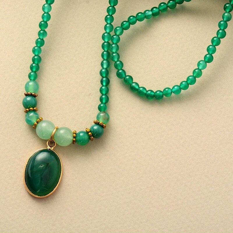 Vintage Green Onyx Calming Necklace - Elara-State of Style
