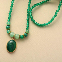 Vintage Green Onyx Calming Necklace - Elara-State of Style
