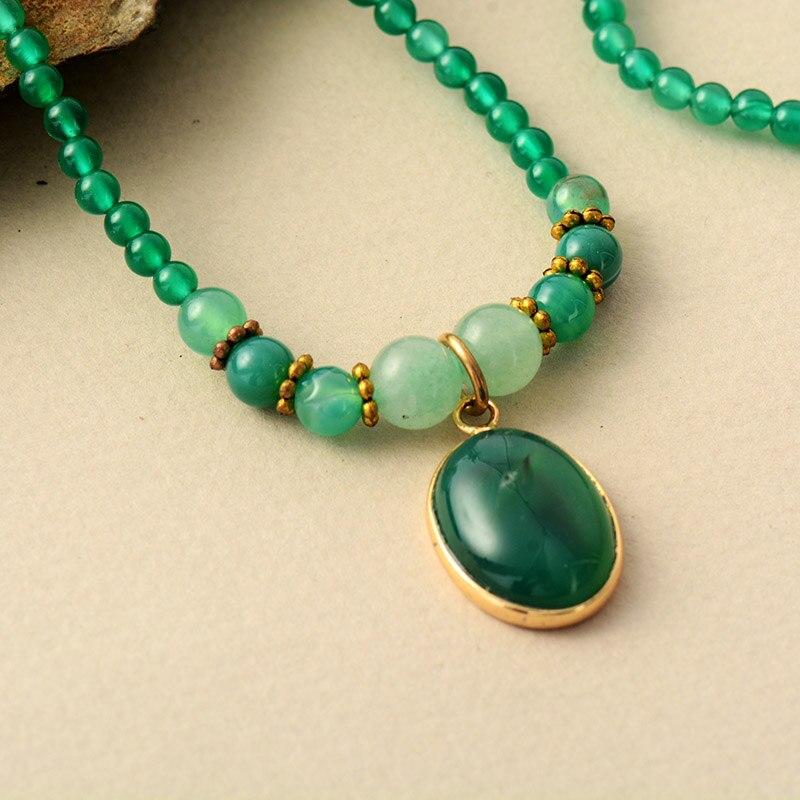 Vintage Green Onyx Calming Necklace - Elara-State of Style