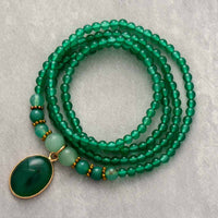 Vintage Green Onyx Calming Necklace - Elara-State of Style