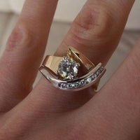 Vintage Irregular Gold & Silver Zirconia Ring - Elise-6-State of Style