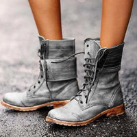 Vintage Lace-Up Shoes for Women - Elise-Grey-3-State of Style