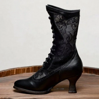 Vintage Ladies Ankle Boots - Nora-Black-4-State of Style