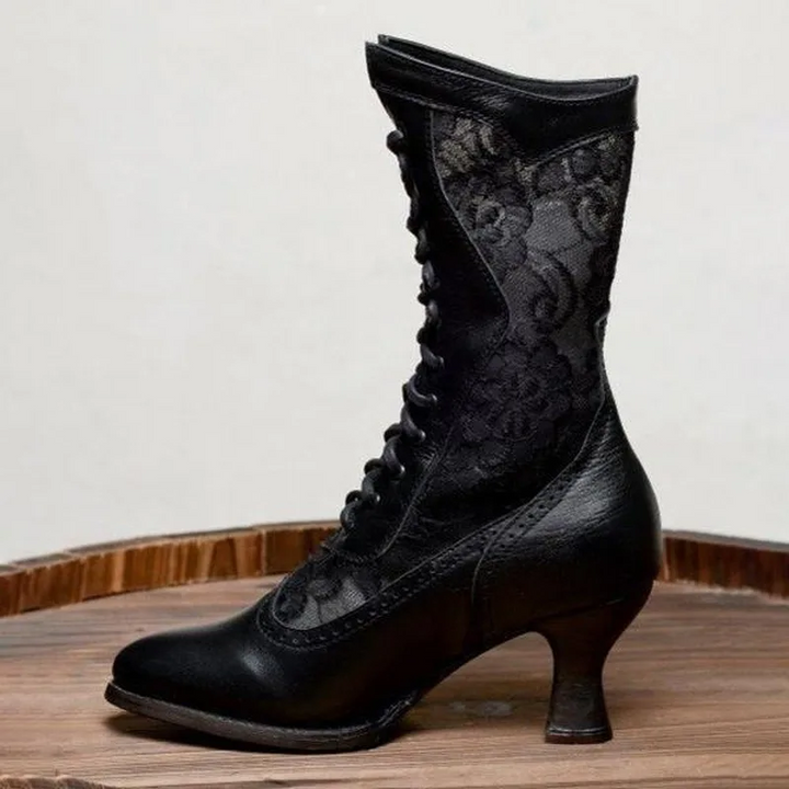 Vintage Ladies Ankle Boots - Nora-Black-4-State of Style