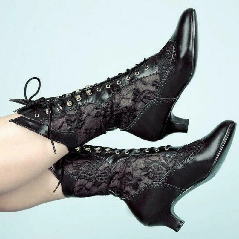 Vintage Ladies Ankle Boots - Nora-White-4-State of Style