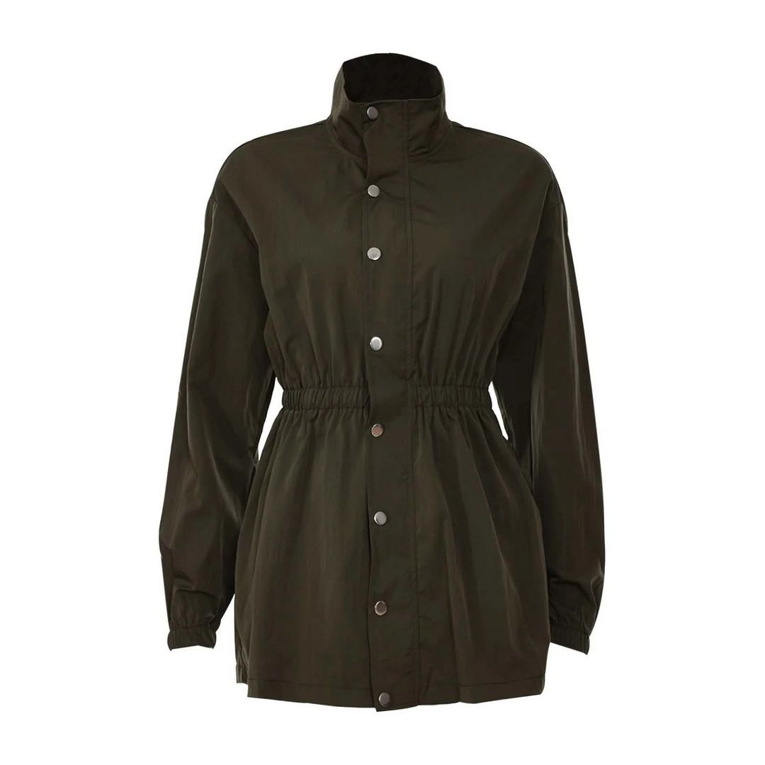 Vintage Ladies Summer Jacket with High Waist – Delora-Dark green-S-State of Style