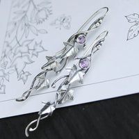 Vintage Leaf Elf Earrings - Sylvana-Purple-State of Style