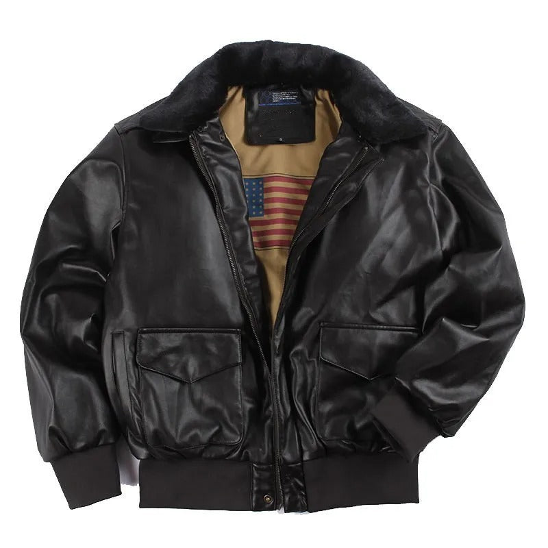 Vintage Leather Motorcycle Jacket for Winter - Maxim-Black-XS-State of Style