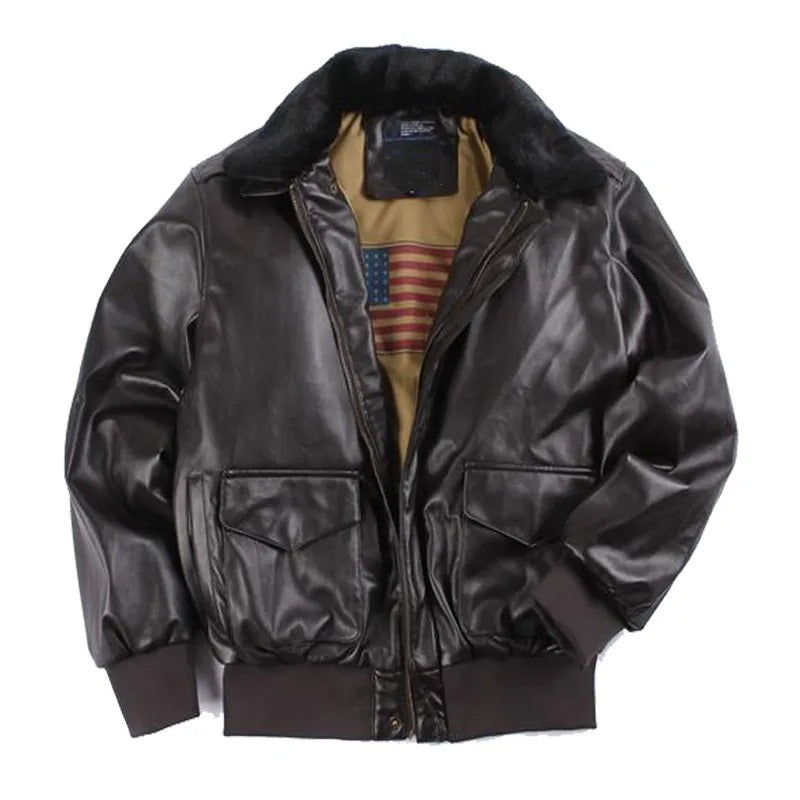 Vintage Leather Motorcycle Jacket for Winter - Maxim-Brown-XS-State of Style