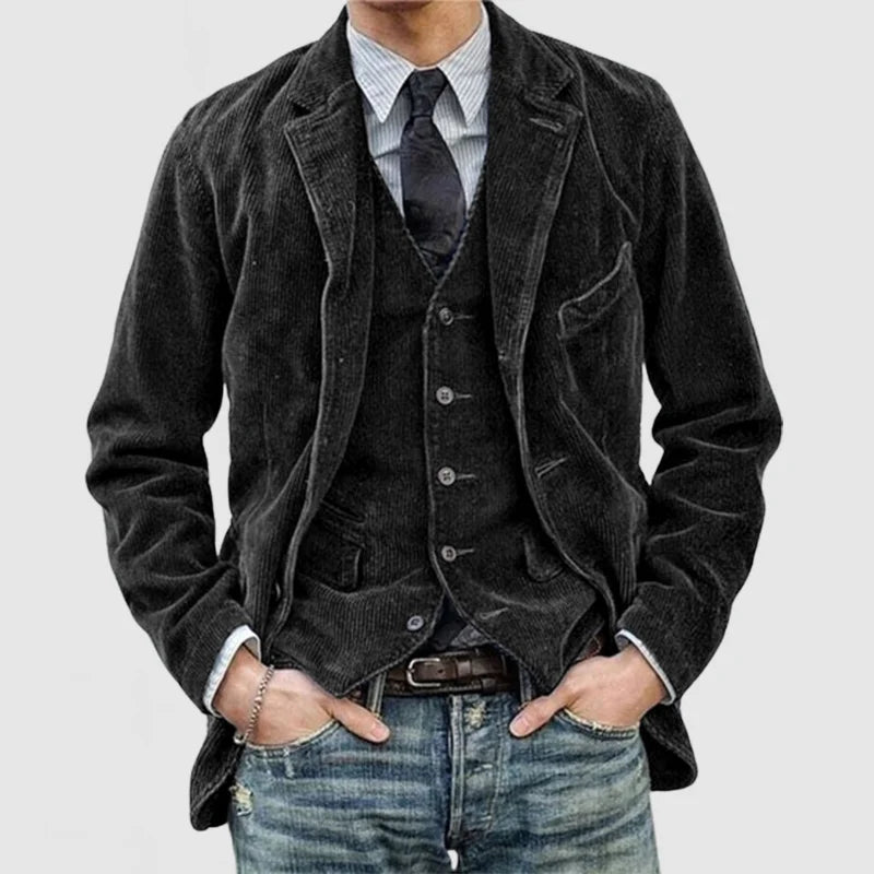 Vintage Men's Blazer and Vest Set - Alexander-Black-S-State of Style