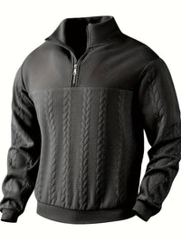 Vintage Men's Jumper with Zip - Victor-Dark Grey-S-State of Style