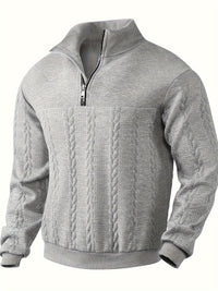 Vintage Men's Jumper with Zip - Victor-Grey-S-State of Style