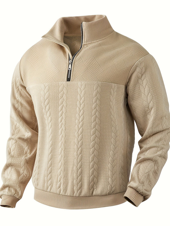Vintage Men's Jumper with Zip - Victor-Khaki-S-State of Style