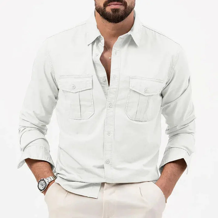 Vintage Men's Long Sleeve Shirt – Vincent-White-S-State of Style
